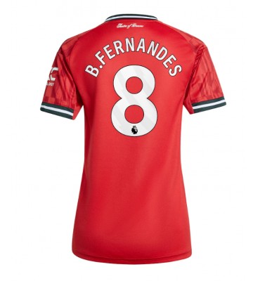 Manchester United Bruno Fernandes #8 Hjemmebanetrøje Dame 2025-26 Kortærmet